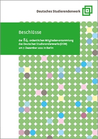 Cover "Beschlüsse der 84. ordentlichen Mitgliederversammlung des DSW 2022"