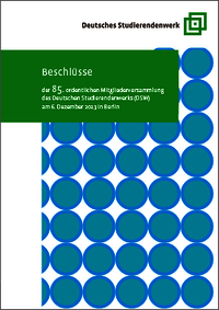 Cover: "Beschlüsse der 85. ordentlichen Mitgliederversammlung des DSW 2023"